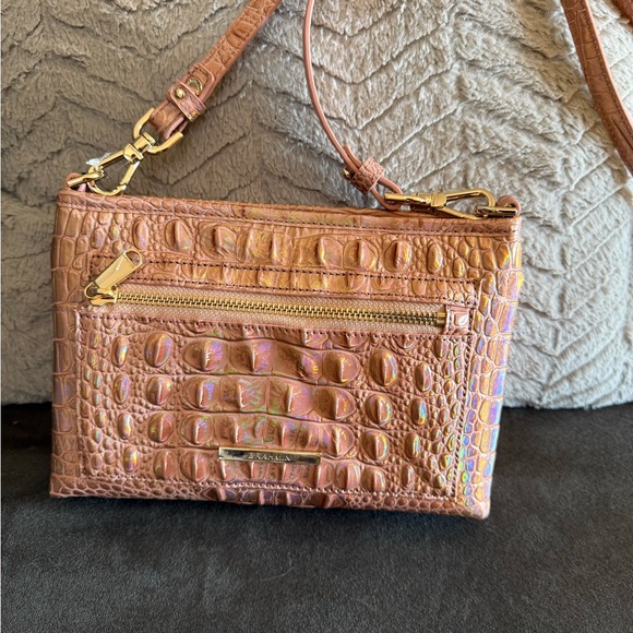 Brahmin Pink Crocodile Embossed Women's Bag - Picture 6 of 6